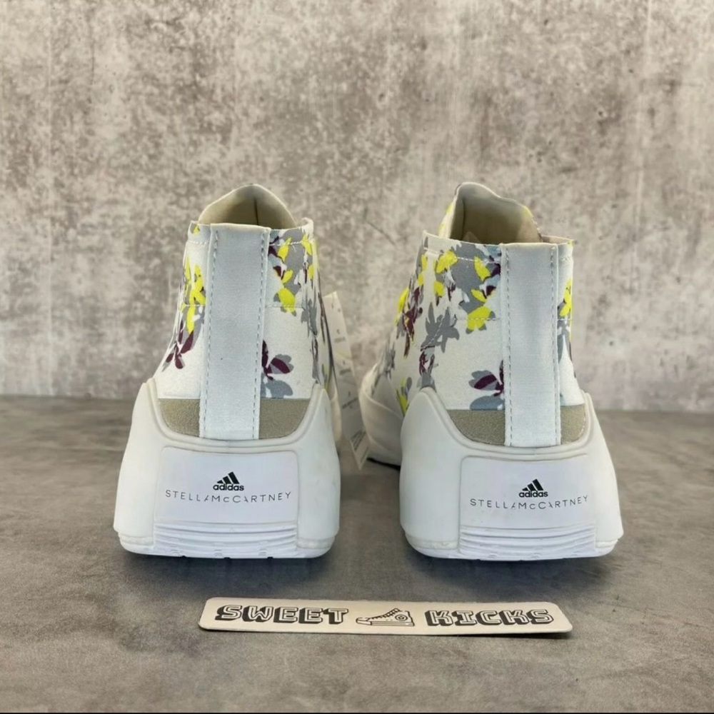 Adidas by Stella McCartney Floral High-Top Sneakers - White and Yellow - Picture 6 of 9
